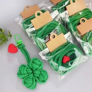 6개) 양말목공예 네잎 클로버 키링 만들기 DIY 업사이클링 CA시간 교재 스승의날 선물 수능 시험 합격기원