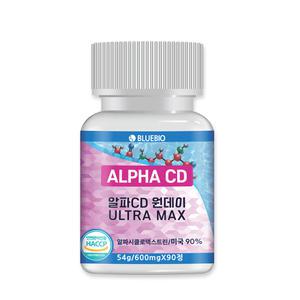 알파CD 원데이 ULTRA MAX 600mg 90정 알파시클로덱스트린 외 베타 감마 트리플 복합포뮬러 식약청인증