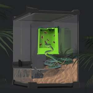 파충류 탈출 방지 먹이상자 도마뱀사육장 키우기 대형 파충류사육장 크레스티드게코먹이