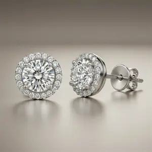 모이사나이트 귀걸이 랩 다이아 샤인 라운드