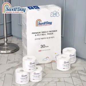 스웰데이 개별포장 4겹 화장지 총60롤 (23MX30롤X2팩)