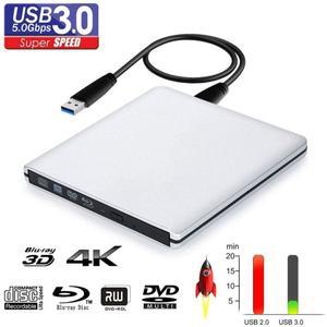 4K Blu-Ray 굽기 USB 3.0 DVD 재생 3D RW CDDVD 기능을 갖춘 초슬림 외장형 광학 드라이브