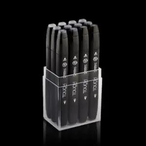 신한 뉴터치 트윈마카 12색 쿨그레이 트윈펜 채색도구 디자인마카