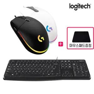 로지텍코리아 K120 New + G102 벌크 유선 게이밍마우스+패드 키보드마우스세트 한글