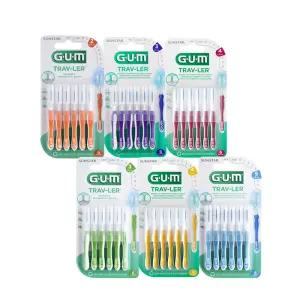 GUM 검 치과 항균 트래블러 치간칫솔 (6p) (1412, 1414, 1512, 1514, 1612, 1614) 3개