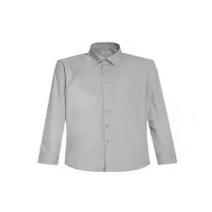 [BY파크랜드][오스틴리드]베이지 멜란지 스냅단추 카라 기모 셔츠_A3DL1330