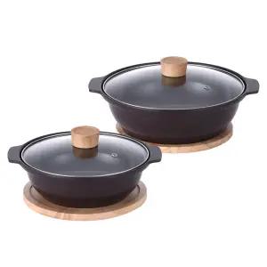 키친플라워 다담 세라믹 인덕션 뚝배기 냄비 2종 세트(20+24cm)