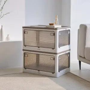 [아이윤]접이식 리빙박스 대형 폴딩 펜트리 수납함 옷 이불 정리함 55L