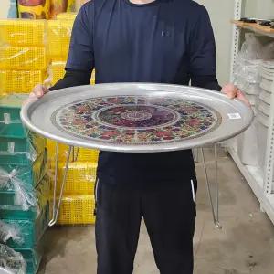 대원 알루미늄 발상 (특왕대 56cm) 양은 접이식 밥상 좌식 레트로 다과상 업소용