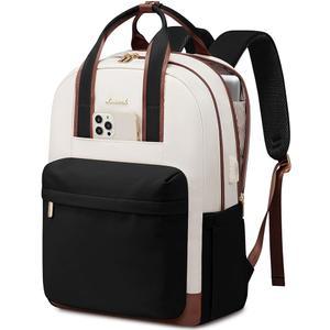 LOVEVUOK 여성용 노트북 백팩, USB 포트가 있는 17인치 여행용 노트북 가방, 직장 교사 간호사용 방수 컴퓨터 백팩 지갑, 내구성 있는 캐주얼 데이팩