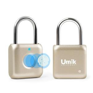 UMIK UMIKSART 스마트 지문 자물쇠, USB 충전식, 방수 기능이 있는 결합 잠금 장치, 공구함, 배낭, 여행 가방, 수하물, 학교, 체육관 사물함, 게이트, 골드에 적합합니다