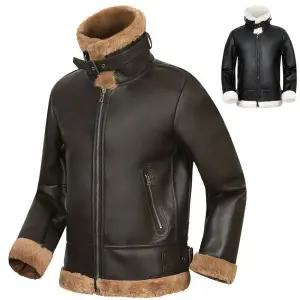 [디바옴므]겨울 벨티드 하이넥 무스탕 점퍼 자켓 하프 사파리