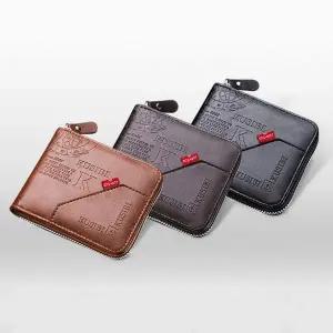 [콩심팥심]남성 영문 레터링 포인트 동전수납 신분증 빈티지 반지갑