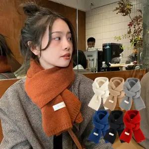 부드러운 쁘띠 니트 목도리 겨울 숏 짧은 미니 슬림 얇은 여자 남자 커플 머플러
