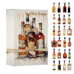 2025 어드벤트 캘린더, 24Pc 위스키 테마 카운트다운 남녀를 위한 독특한 홀리데이 선물, 깜짝 박스가 포함된 크리스마스 캘린더