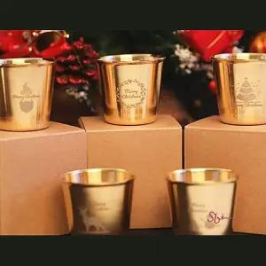 술잔 스텐레스 소주잔 황금잔 세트 5개 금도금 골드잔 꽃피는 인생 사케잔 빼갈잔 금술잔 특이한 감성lmn