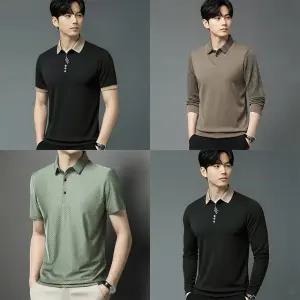 남성 중년 반팔 긴팔 카라 티 티셔츠 PK 피케셔츠
