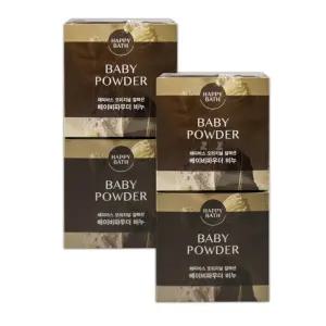 해피바스 비누 세수 세안 클렌징 비누 파우더향 4개