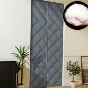 문 우풍 차단 방한 바람막이 단열 현관 방풍 커튼 보온 현관문 문풍지 외풍 패딩