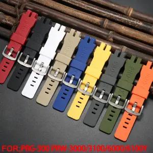 카시오 호환 PROTREK 시리즈 PRW-3000 PRW3000/3100/6000/6100Y 방수 시계 밴드 PRG300 교체 팔찌용 수지