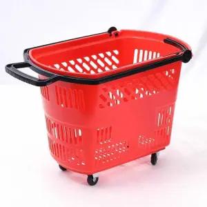 시장바구니 바퀴 플라스틱 슈퍼 카트 캐리어 내장손잡이
