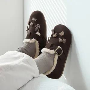 다이드 뽀글이 퍼 키높이 모카신 3cm