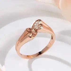 갤러리아 [비앤비골드] 18K 큐빅 로렉스컷 트윈 하트 반지 SRS42287