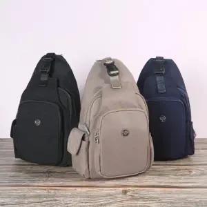 실버 백팩 나일론 복조리 슬링백팩