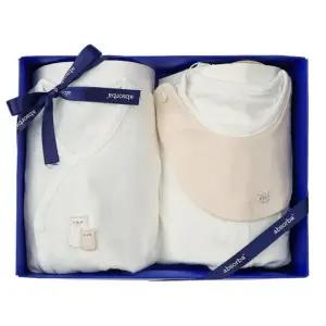 [갤러리아] (압소바출산,태교,아기세트)베어디모달배냇저고리+우주복세트(A2C-10105SET)