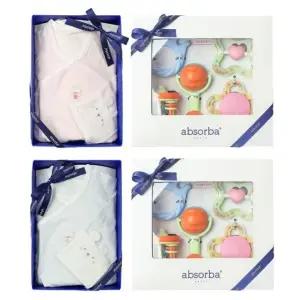 [갤러리아] (압소바출산,태교,귀여운유아복)토곰이모달배냇슈트+5종딸랑이세트(A1A-10110SET)