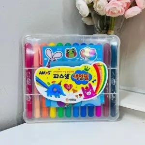 고품질 색연필 12색 아모스 파스넷 새학기준비물 그림팬 미술용품 (WFFOGAQ)
