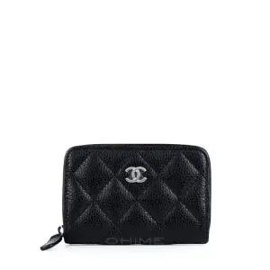 샤넬 카드지갑 클래식 지피 카드코인 캐비어 블랙+실버