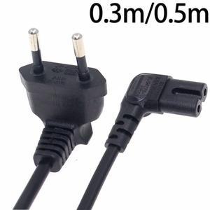 유럽형 90도 남성 플매트 카펫 러그-여성 소켓 전원 연장 케이블 PC 컴퓨터 PDU용 0.3m0.5m EU 2구 벤드 앵