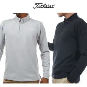 타이틀리스트 남성 골프 가을 겨울 보온 버튼 다운 카라 긴팔 티셔츠