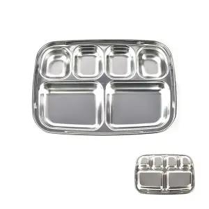 [골드스마일]스텐 유아 4찬 도시락 식판 유치원 어린이집 학교 위