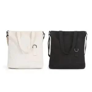 심플 무지 전면포켓 가벼운 에코백 다용도 크로스가방 W26C78B