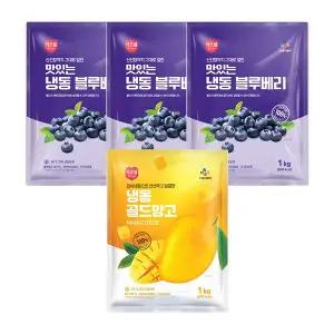 CJ프레시웨이 이츠웰 냉동블루베리1Kg x 3개+골드망고1Kg