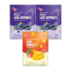 CJ프레시웨이 이츠웰 냉동블루베리1Kg x 2개+애플망고1Kg
