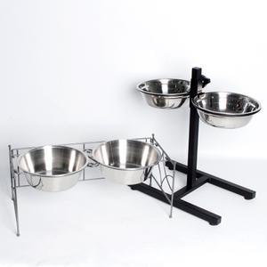 강아지 밥그릇 식기 식탁 개밥그릇 쌍식기 애견 물그릇 2구 세트 높이 높이조절