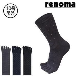 [기타]남성 빗금 중목 발가락양말 10족세트