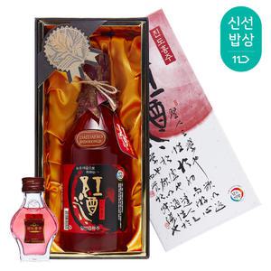 [품질보장]대대로영농 프리미엄 진도 홍주 세트 40도 700ml + 진도 홍주 미니어쳐