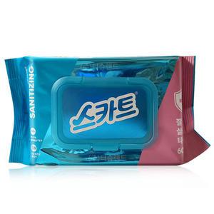 스카트 잘닦이는 살균 소독 티슈 60매 X 1팩 세정 물티슈