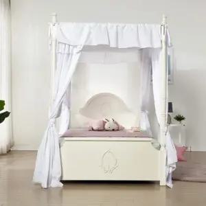 로망스 캐노피 슈퍼 싱글 초등 학생 아동 공주 어린이 침대  라텍스포함)