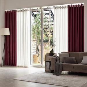 [레스티]아일렛형 하비드 암막커튼 거실형/대형 (210x233cm) 버건디 1장