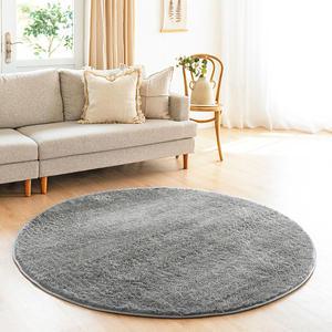 웰러그 고밀도 로맨스 장모 러그 워셔블 카페트 원형 웜그레이, 27mm, 100, 1개