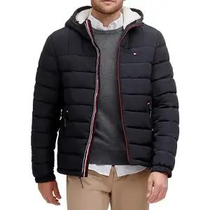 [타미힐피거] 남성 후디 패딩 점퍼 무광 후드 자켓 남여공용 151AP213