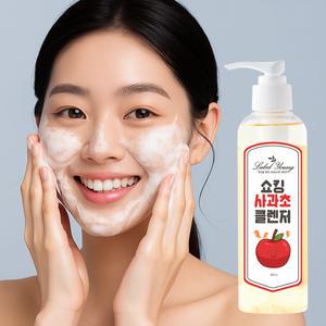 [라벨영]쇼킹사과초클렌저 200ml 1개/유분+피지+노폐물케어/약산성클렌징/문제성 피부전용