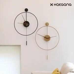 모던 북유럽 인테리어 벽시계 무소음 엔틱 거실 벽걸이 집들이 개업 선물 대형 무브먼트 추시계  50cm