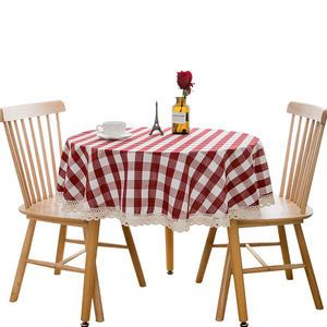 원탁보 빈티지테이블보 체크 레이스덮개 원탁테이블보