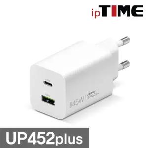 IPTIME UP452 PLUS 충전기 TYPE C, TYPE A, 2PORT, GaN CHARGER PD3.0 PPS지원,최대45W